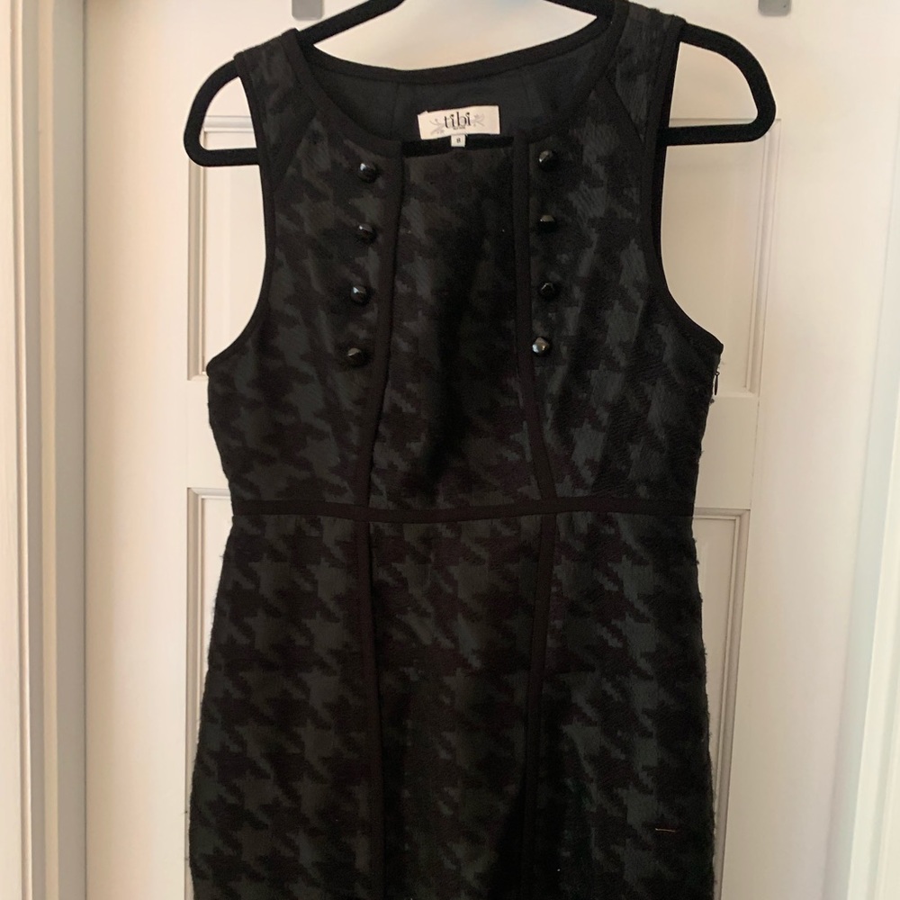 Tibi Black houndstooth dress size 8